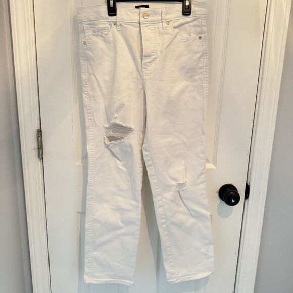 Express White High Rise Straight Ankle Jeans 8L - Picture 1 of 8